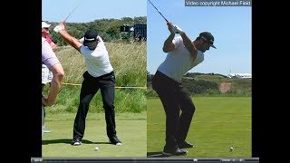 Jon Rahm golf swing  Long Iron faceon amp downtheline July 2017 [upl. by Ericksen]