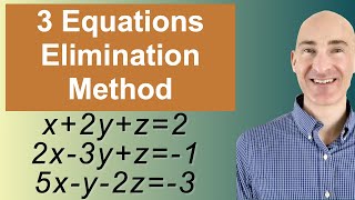 Solving Systems of 3 Equations Elimination [upl. by Tai]