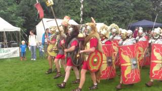 Roman Reenactment at the Amphitheatre in Caerleon Marching In [upl. by Imtiaz]