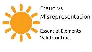 Fraud vs Misrepresentation  Other Essential Elements of a Valid Contract  CA CPT  CS amp CMA [upl. by Hilliary930]